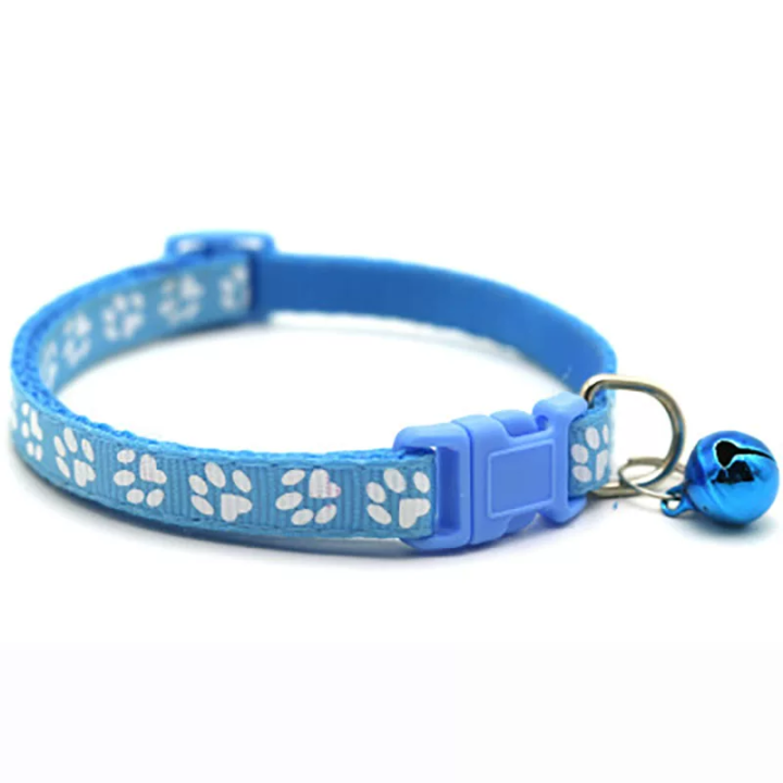 Collar mascota con cascabel y marca de huella perro gato | prologyc.es