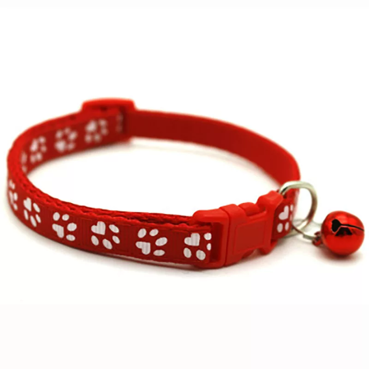 Collar mascota con cascabel y marca de huella perro gato | prologyc.es