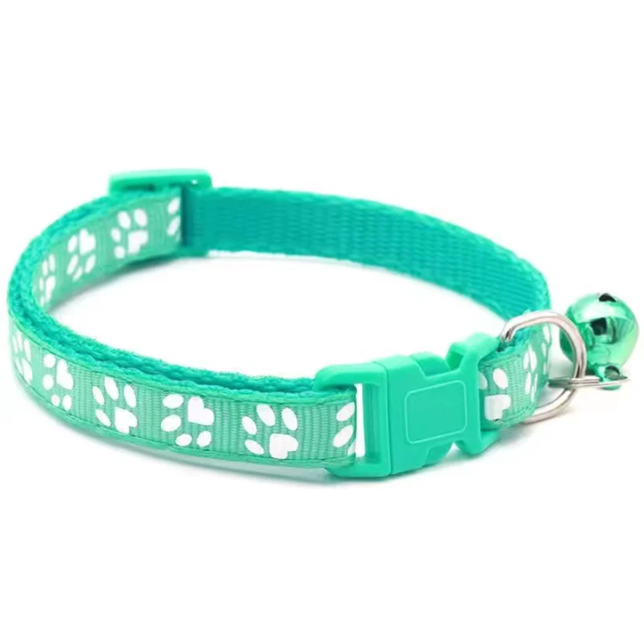 Collar mascota con cascabel y marca de huella perro gato | prologyc.es