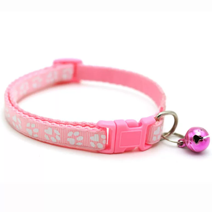 Collar mascota con cascabel y marca de huella perro gato | prologyc.es