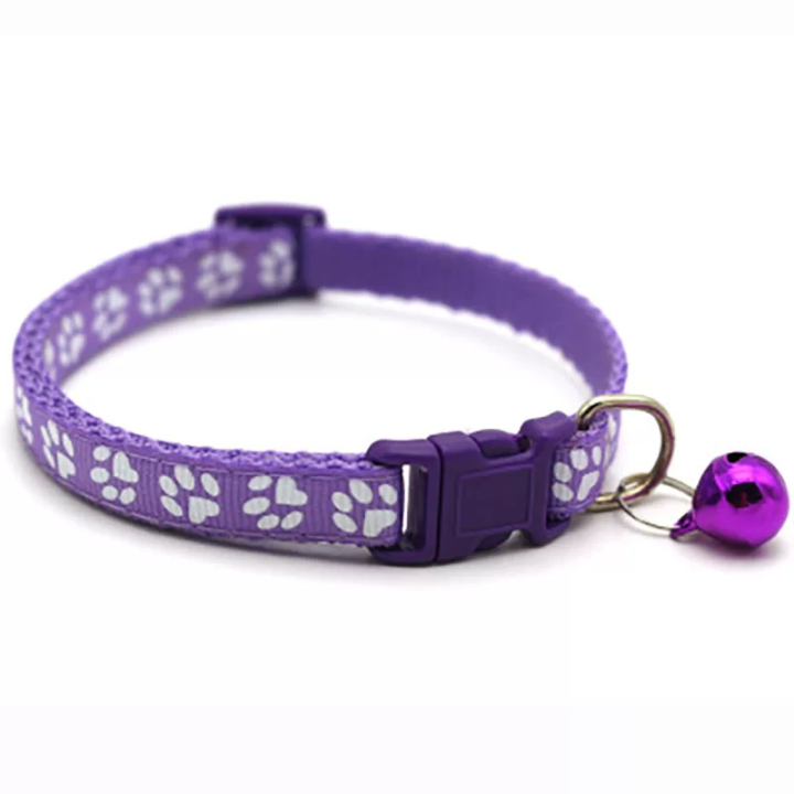 Collar mascota con cascabel y marca de huella perro gato | prologyc.es