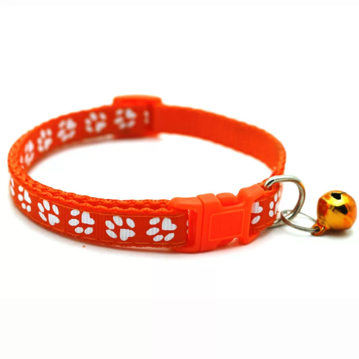 Collar mascota con cascabel y marca de huella perro gato | prologyc.es
