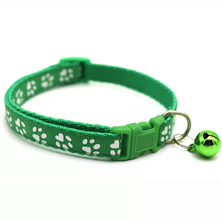 Collar mascota con cascabel y marca de huella perro gato | prologyc.es