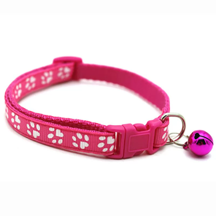 Collar mascota con cascabel y marca de huella perro gato | prologyc.es