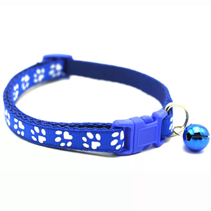 Collar mascota con cascabel y marca de huella perro gato | prologyc.es
