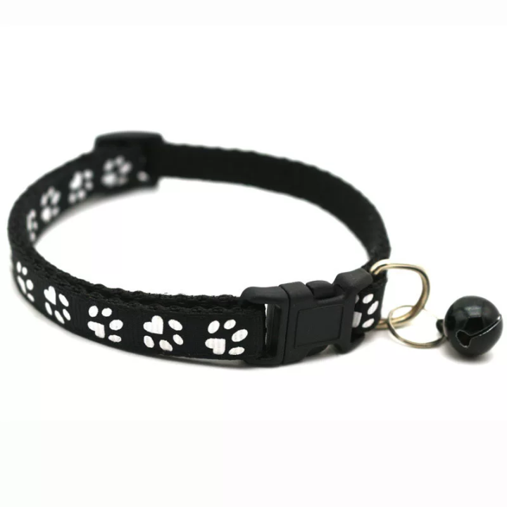 Collar mascota con cascabel y marca de huella perro gato | prologyc.es