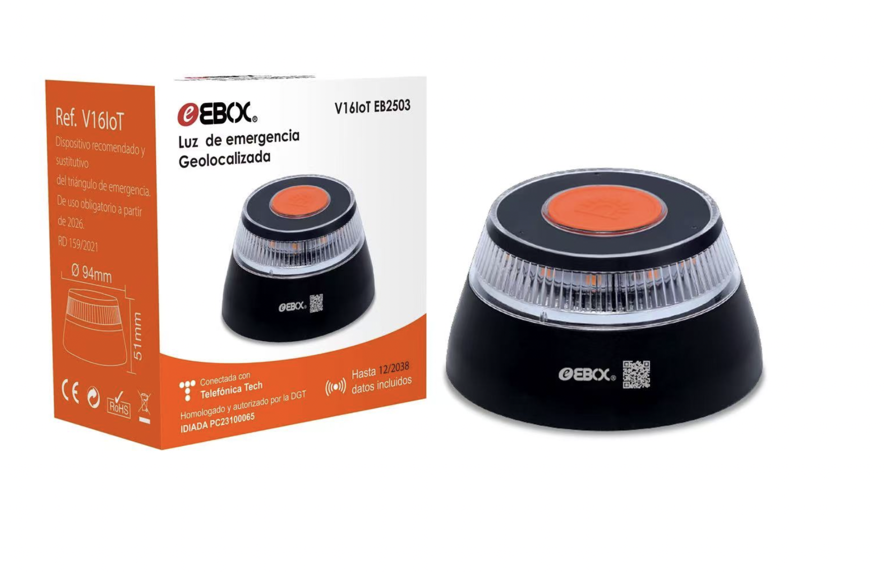 Baliza V16 EBOX DGT 3.0 Homologada y Geolocalizada | prologyc.es