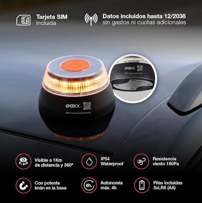 Baliza V16 EBOX DGT 3.0 Homologada y Geolocalizada | prologyc.es