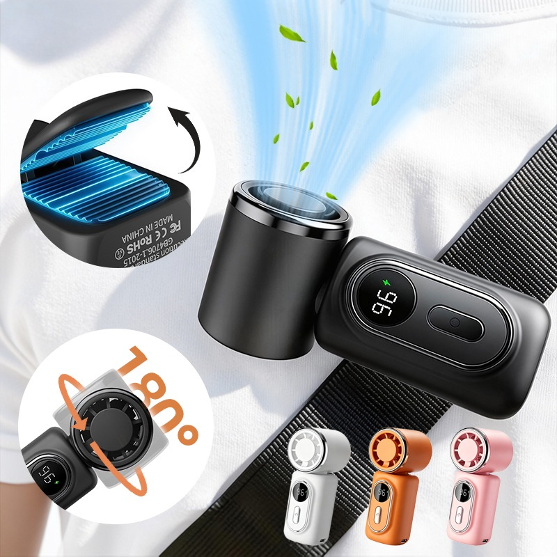 Mini Ventilador Recargable USB Tipo C 5 Velocidades con Clip | prologyc.es | repuestos.prologyc.es
