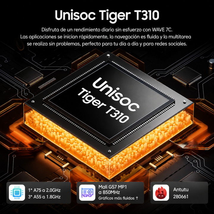 Blackview WAVE 7C 4GB+128GB Android 16 4G Negro | prologyc.es