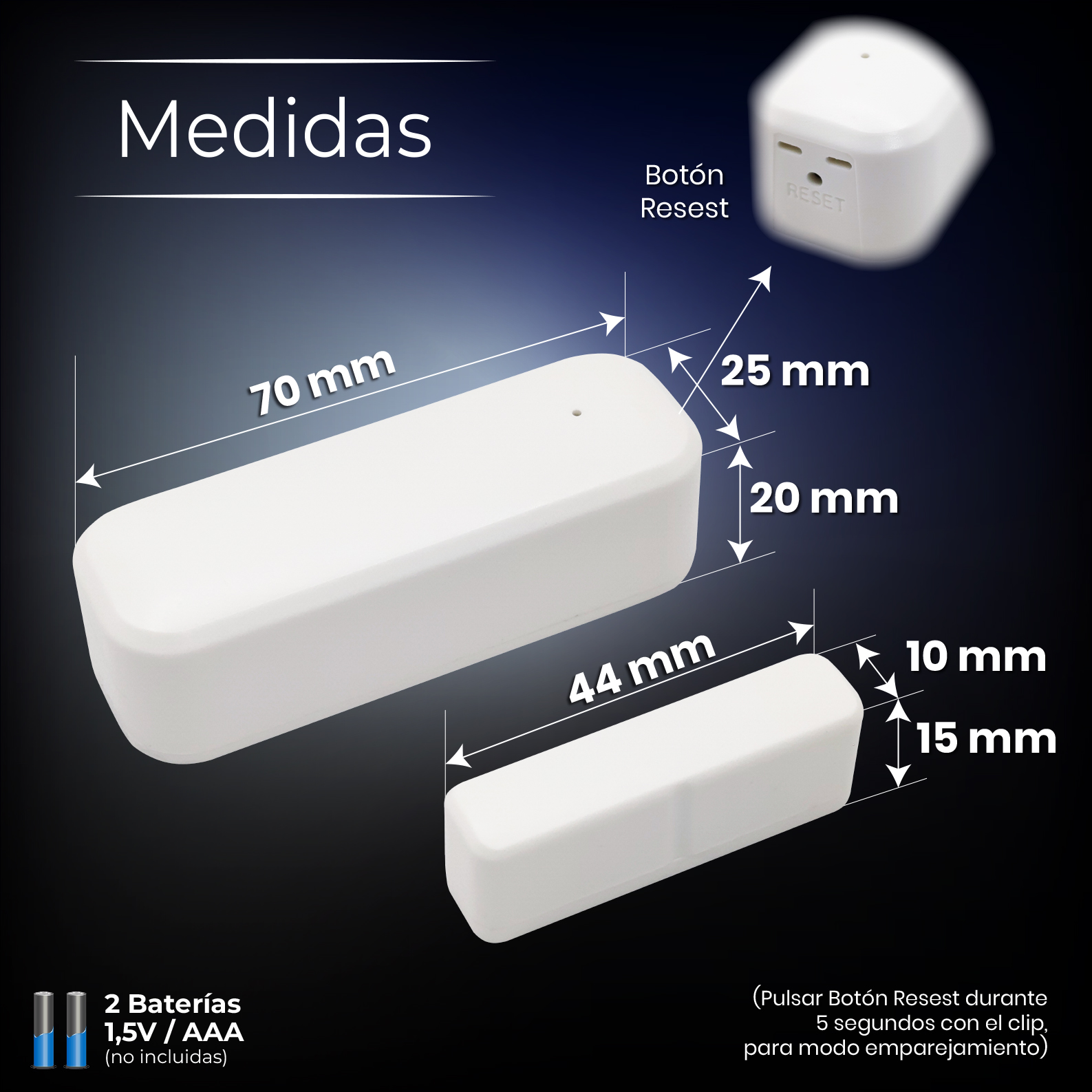 LED ATOMANT Sensor de apertura para puerta y ventana WiFi con aviso al móvil en tiempo real, detector inteligente de puerta abie
