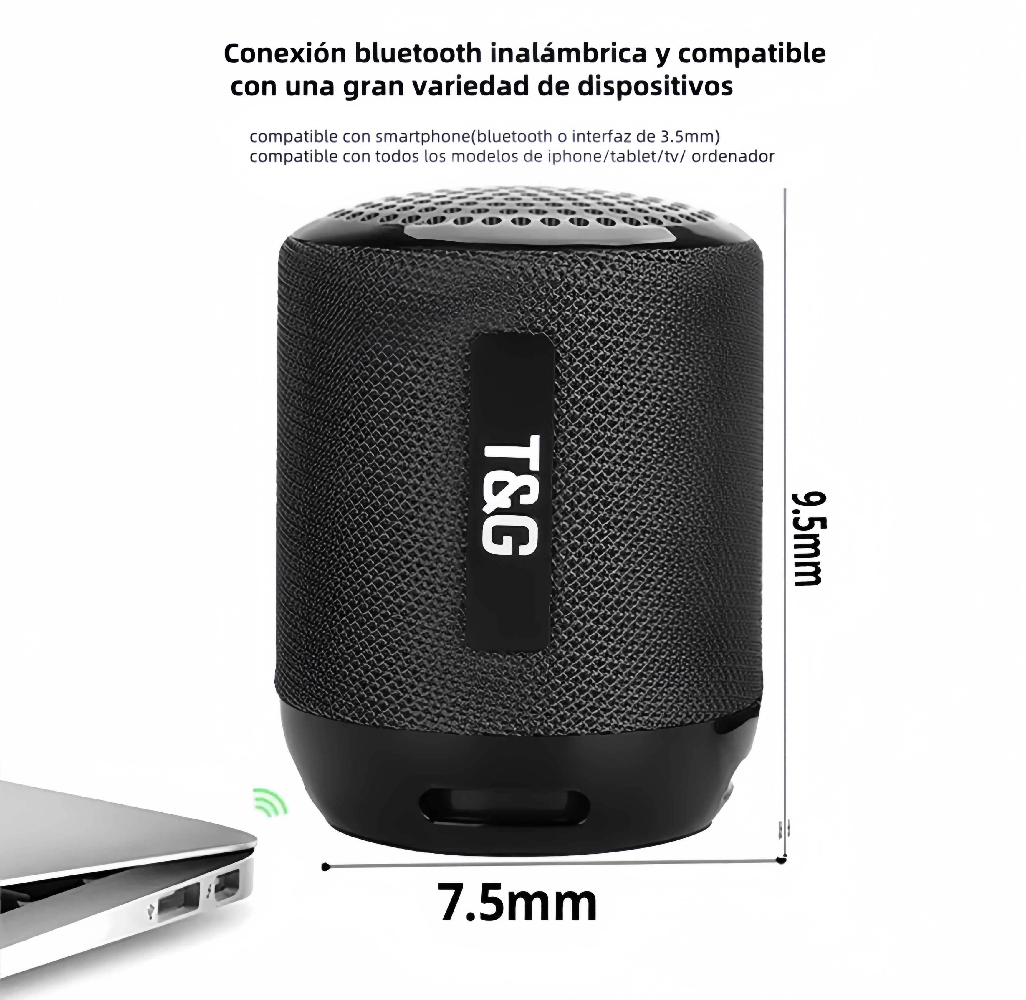Altavoz T&G TG129 Bluetooth 5W USB SD Radio FM | prologyc.es | repuestos.prologyc.es