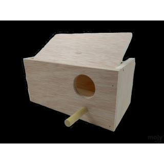 Nido periquitos madera 20x10x10 cm caja cría aves abertura frontal | prologyc.es