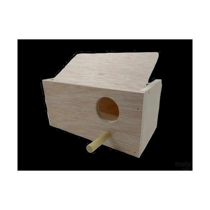 Nido periquitos madera 20x10x10 cm caja cría aves abertura frontal | prologyc.es