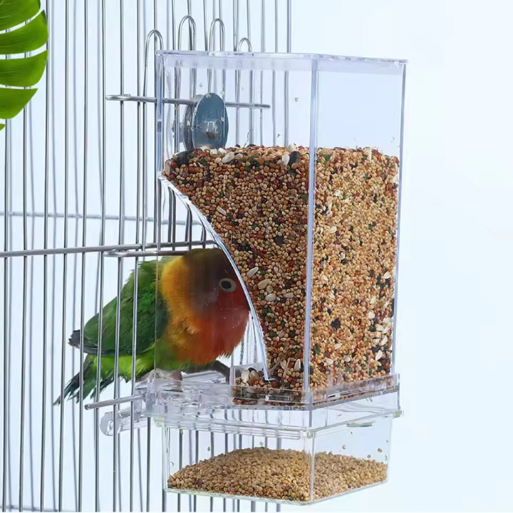 Comedero loros transparente antiderrames automático jaula aves | prologyc.es