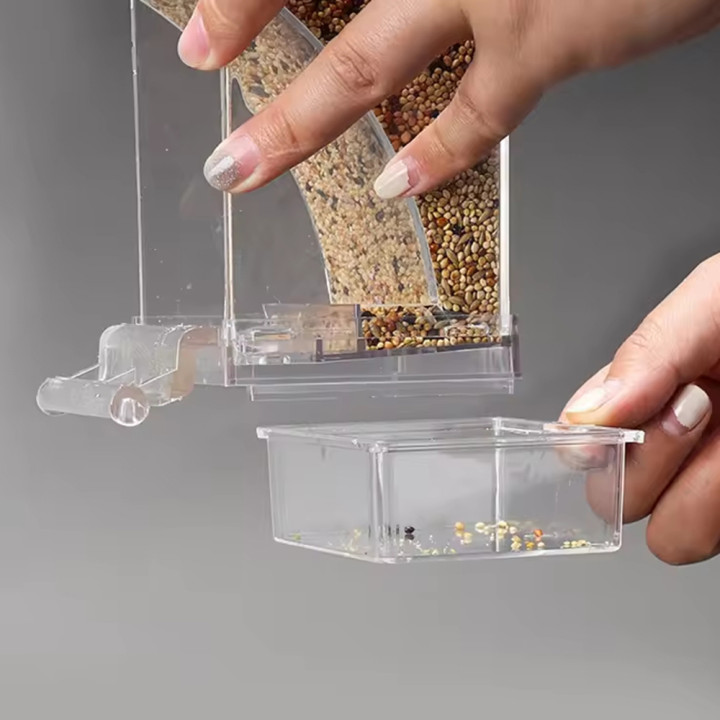 Comedero loros transparente antiderrames automático jaula aves | prologyc.es