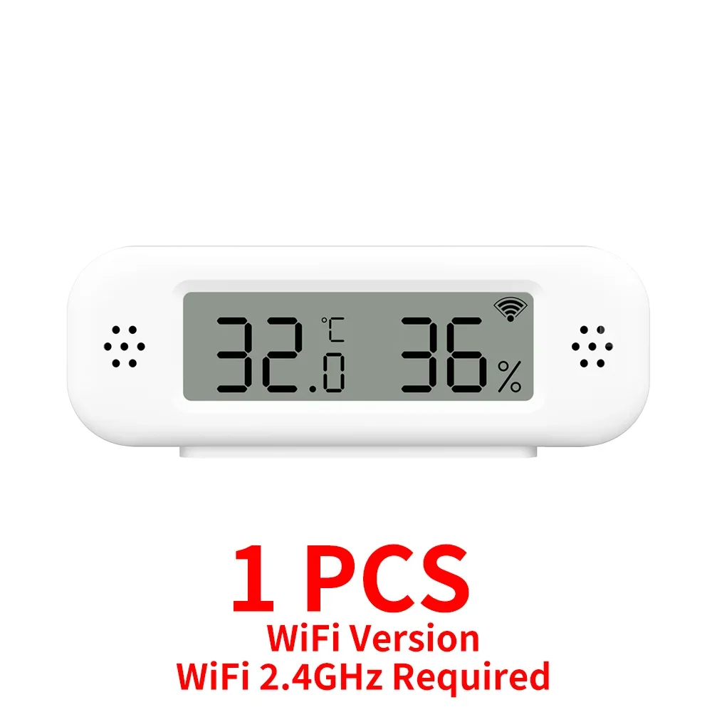 Sensor de temperatura y humedad Tuya WiFi para hogar inteligente, termómetro, higrómetro, aplicación, alarma remota, funciona co