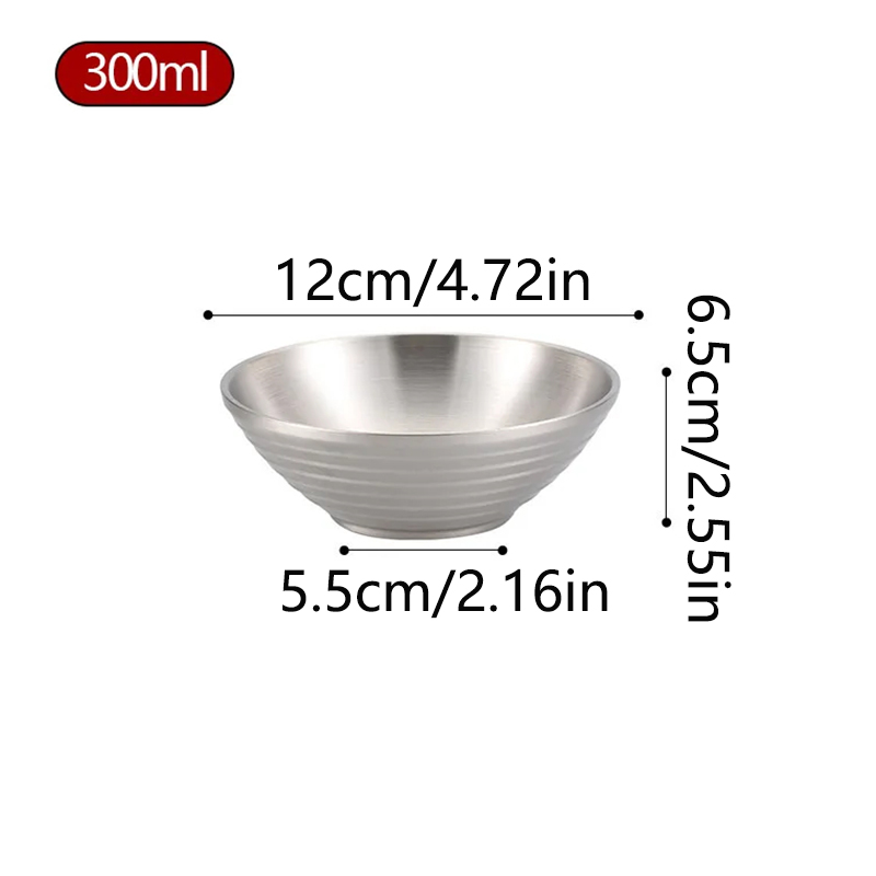 Cuenco grande de Ramen de hilo japonés de 12-26CM, tazón antiescaldado para sopa y fideos de acero inoxidable, vajilla de comida