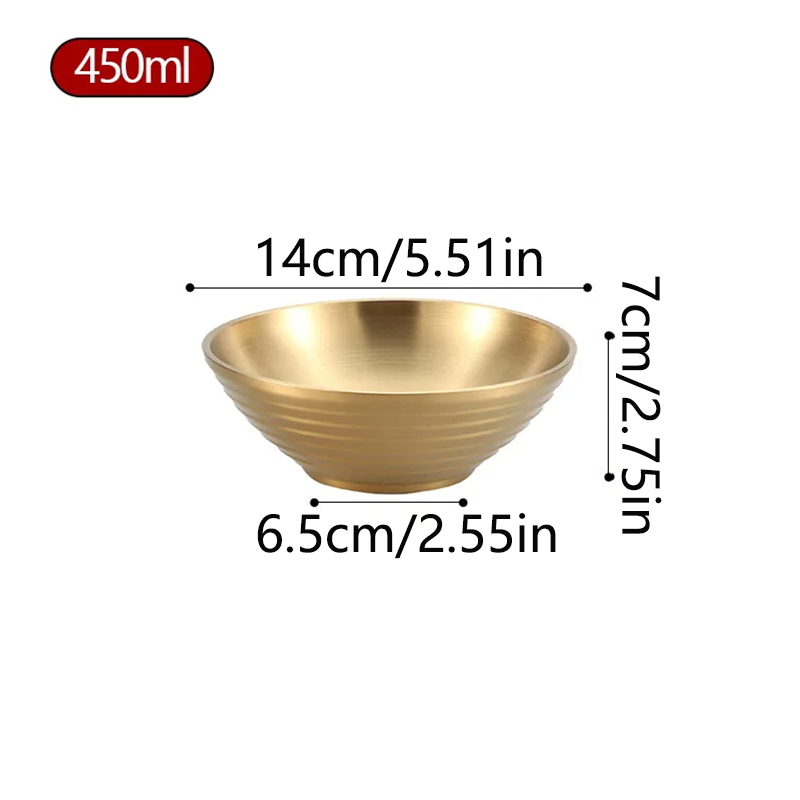 Cuenco grande de Ramen de hilo japonés de 12-26CM, tazón antiescaldado para sopa y fideos de acero inoxidable, vajilla de comida