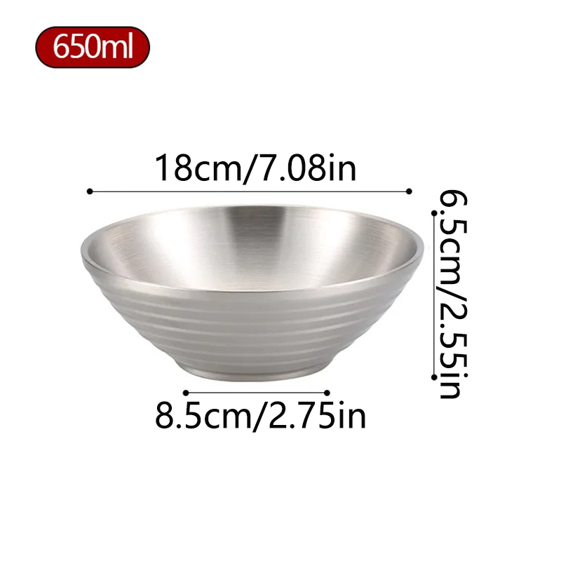 Cuenco grande de Ramen de hilo japonés de 12-26CM, tazón antiescaldado para sopa y fideos de acero inoxidable, vajilla de comida