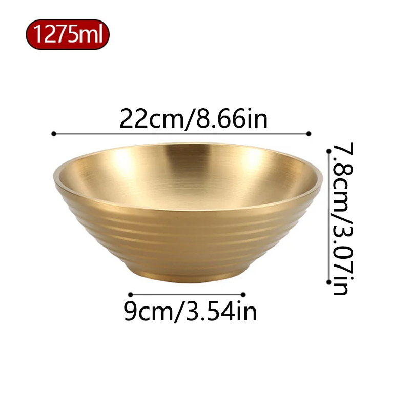 Cuenco grande de Ramen de hilo japonés de 12-26CM, tazón antiescaldado para sopa y fideos de acero inoxidable, vajilla de comida