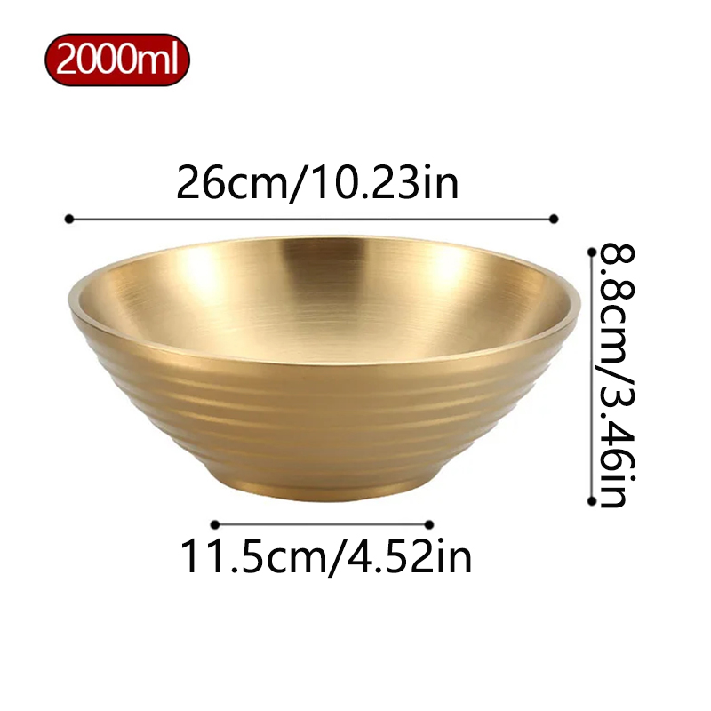 Cuenco grande de Ramen de hilo japonés de 12-26CM, tazón antiescaldado para sopa y fideos de acero inoxidable, vajilla de comida