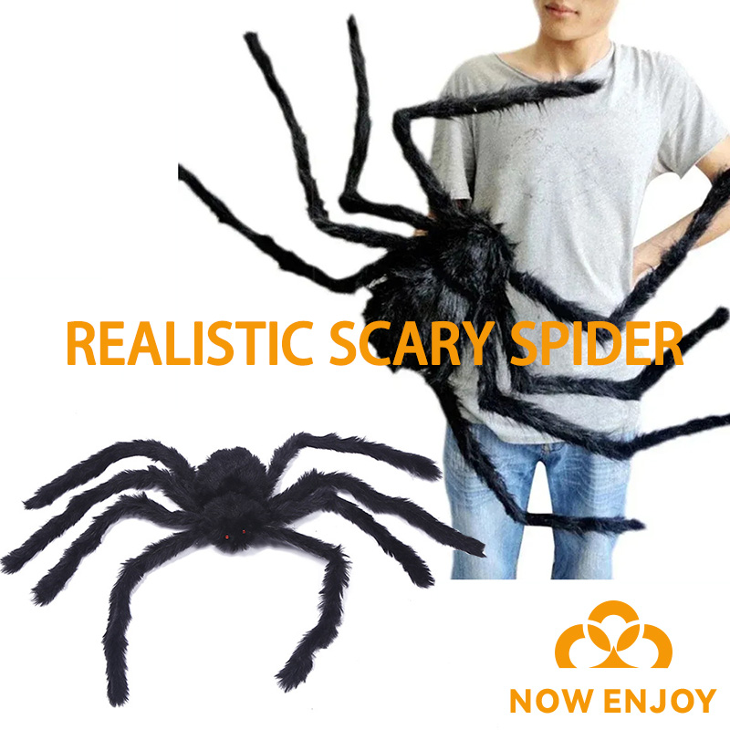 Araña Gigante Negra de Peluche 50 cm para Halloween | prologyc.es | repuestos.prologyc.es