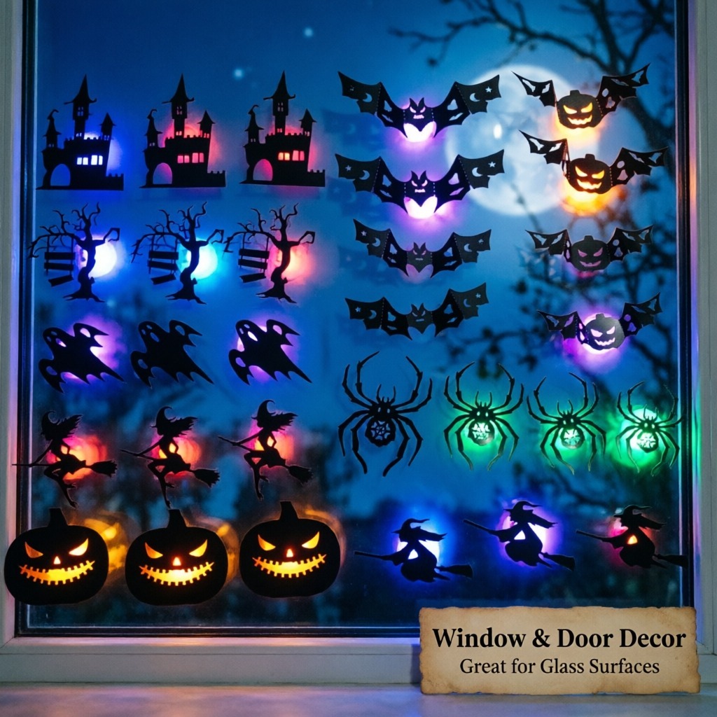 8 Pegatinas LED 3D de Halloween para Pared | prologyc.es | repuestos.prologyc.es
