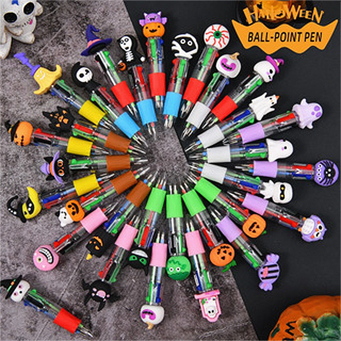 Pack de 10 Bolígrafos de 4 Colores de Halloween | prologyc.es | repuestos.prologyc.es