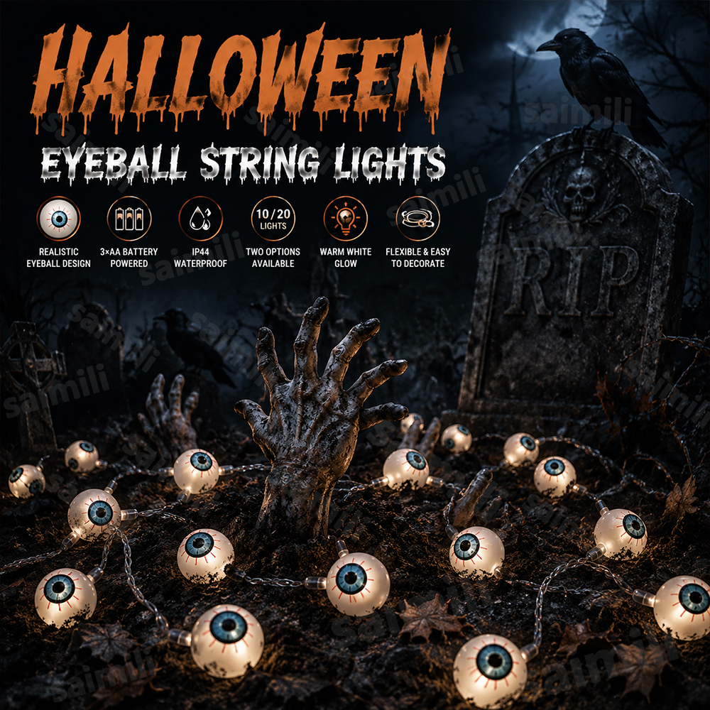 Guirnalda LED de globos oculares para Halloween | prologyc.es | repuestos.prologyc.es