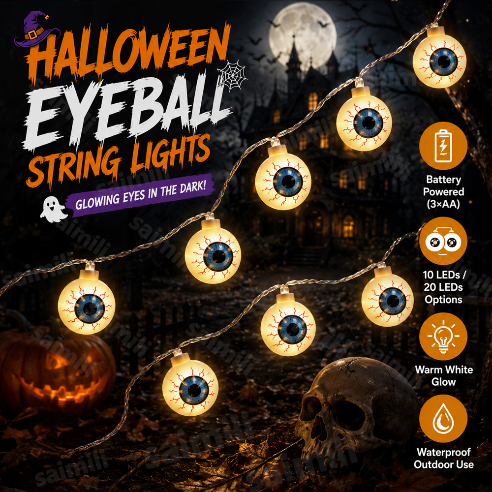 Guirnalda LED de globos oculares para Halloween | prologyc.es | repuestos.prologyc.es