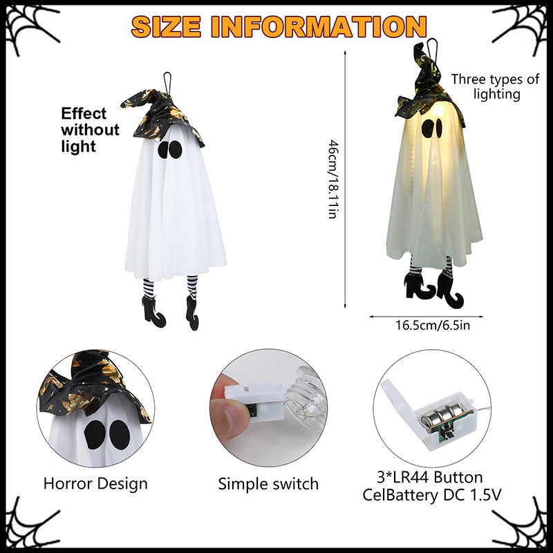 Adorno colgante LED fantasma de bruja para Halloween | prologyc.es | repuestos.prologyc.es