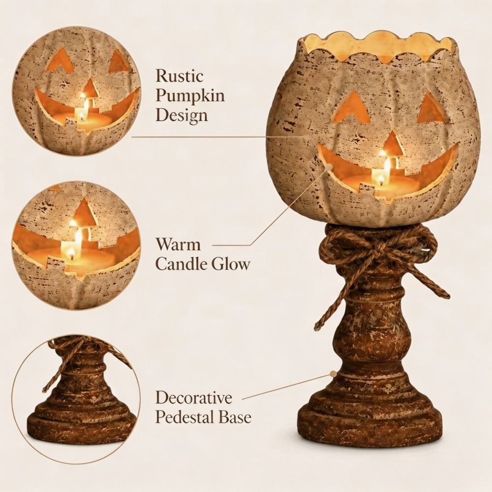 Portavelas de calabaza Jack O’Lantern para Halloween | prologyc.es | repuestos.prologyc.es