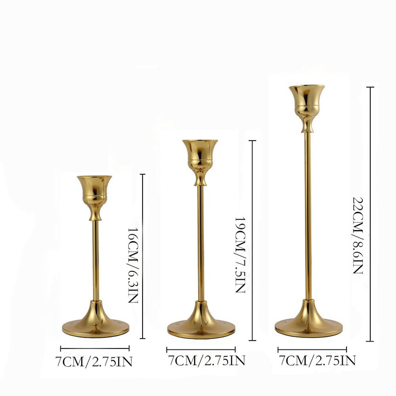 Candelabro dorado de metal para mesa y eventos | prologyc.es | repuestos.prologyc.es