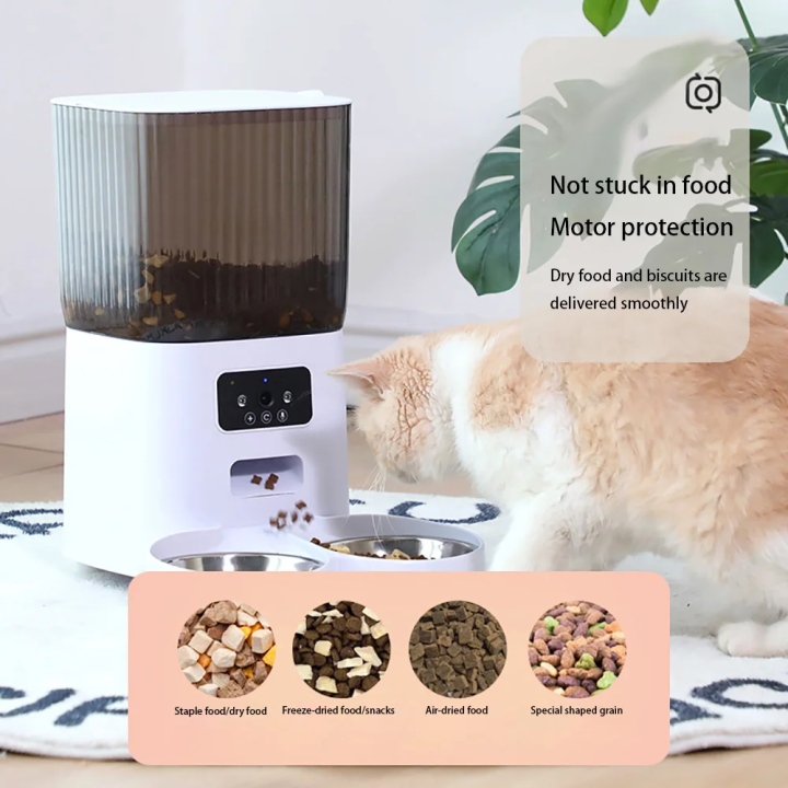 Comedero automático gatos 5L con cámara WiFi doble cuenco | prologyc.es