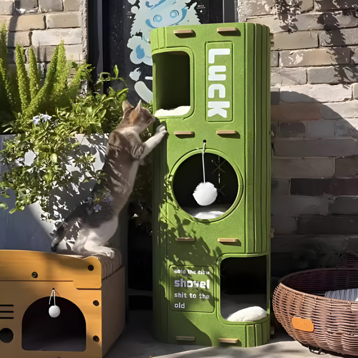 Casa nido gatos multicapa con rascador refugio cerrado resistente | prologyc.es