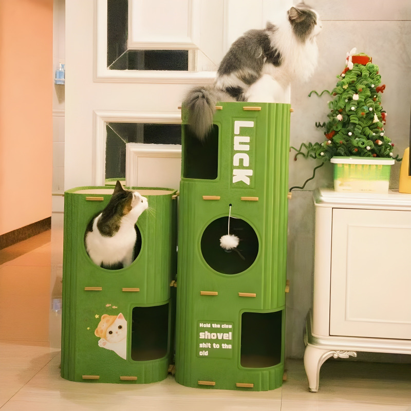 Casa nido gatos multicapa con rascador refugio cerrado resistente | prologyc.es