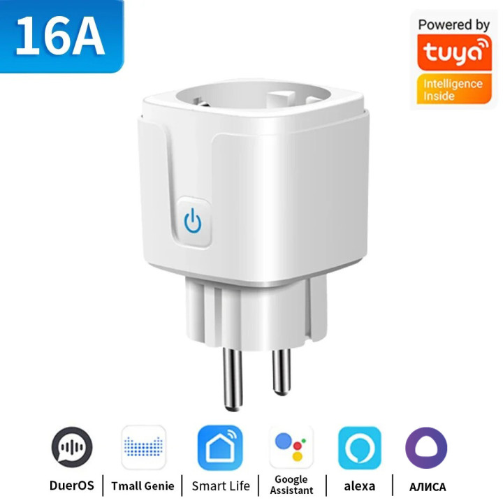 Enchufe inteligente Tuya WiFi Zigbee 16A 20A con monitor consumo | prologyc.es