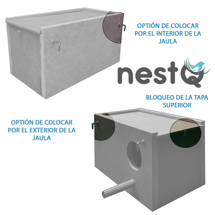 Nido agapornis madera 22 cm con viruta caja cría aves | prologyc.es