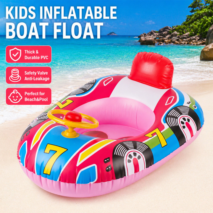 Flotador coche piscina infantil con volante asiento PVC verano | prologyc.es