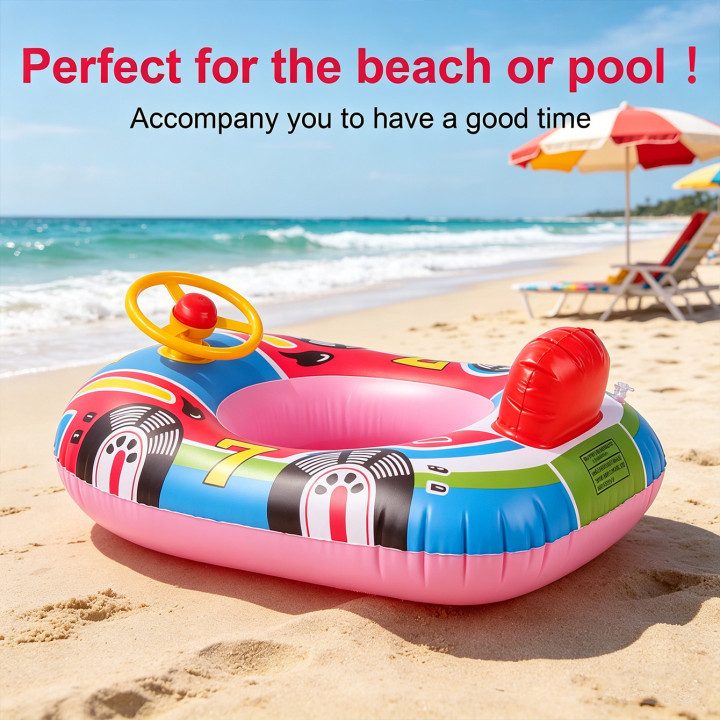 Flotador coche piscina infantil con volante asiento PVC verano | prologyc.es