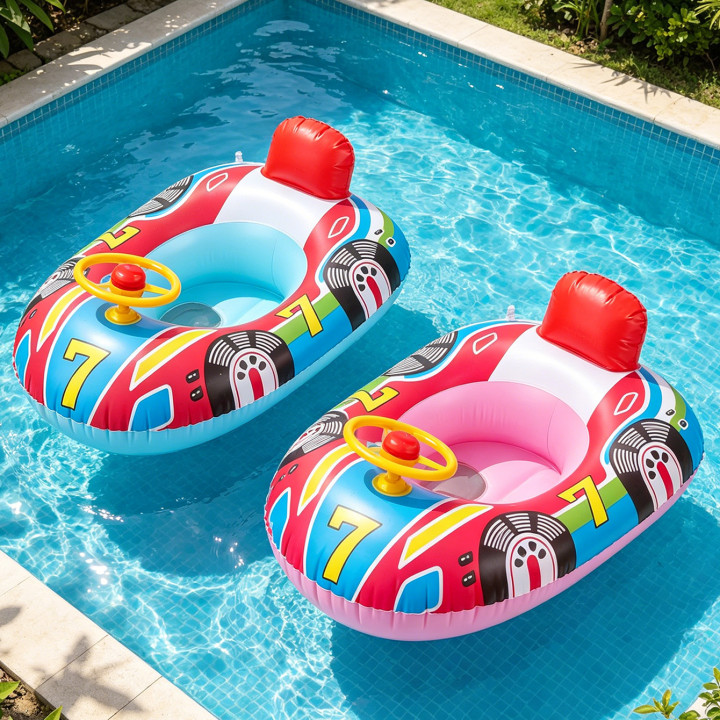 Flotador coche piscina infantil con volante asiento PVC verano | prologyc.es