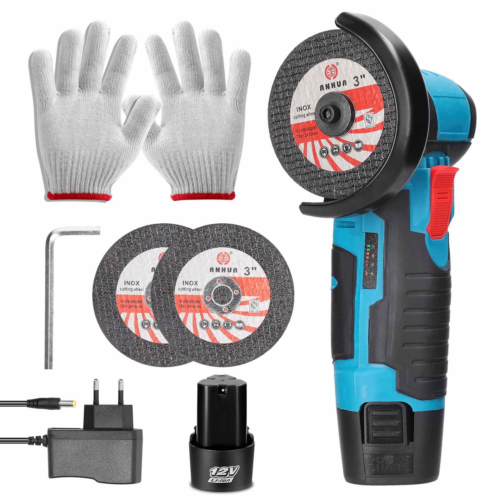 Mini amoladora angular 12V inalámbrica 19500RPM | Prologyc