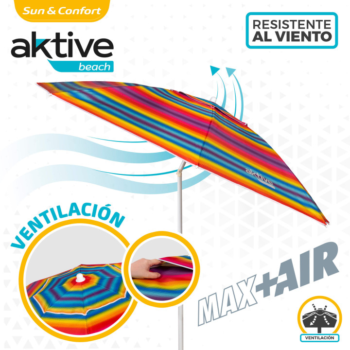 Sombrilla de playa antiviento UV50 Ø220 cm | Prologyc.es