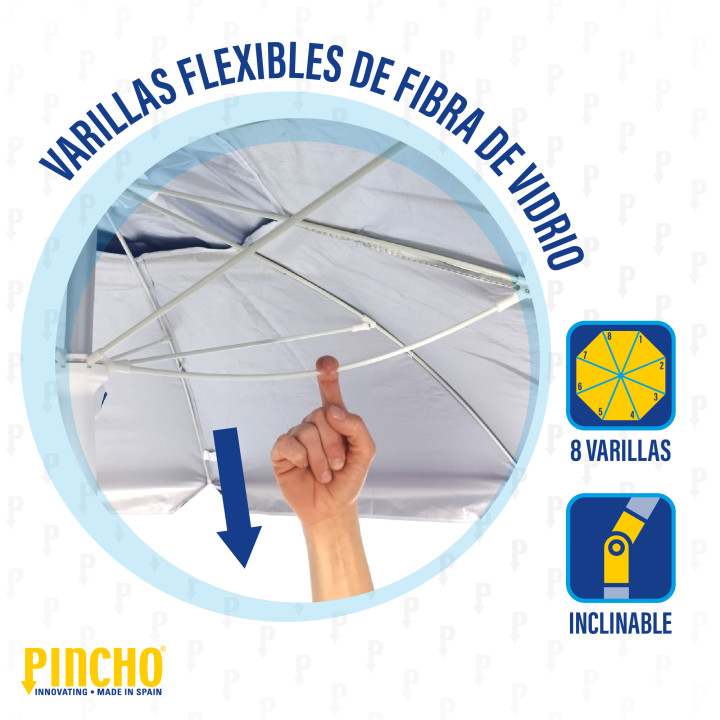 Sombrilla de playa antiviento Ø200 cm UV50 | Prologyc.es