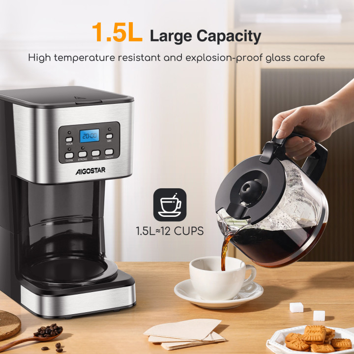 Cafetera de goteo Aigostar Darcy X 12 tazas | Prologyc.es