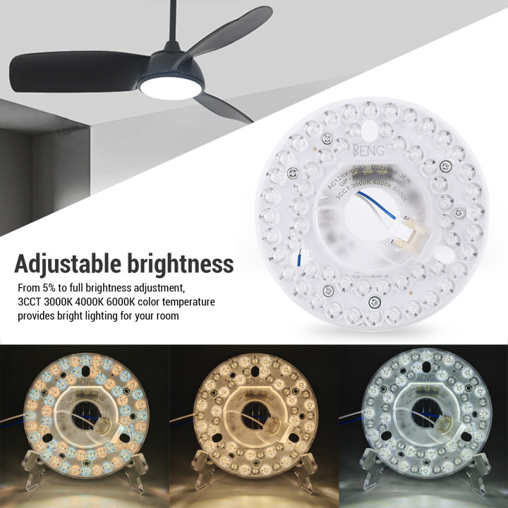 Kit luz LED 18W para ventilador de techo 3CCT | Prologyc.es