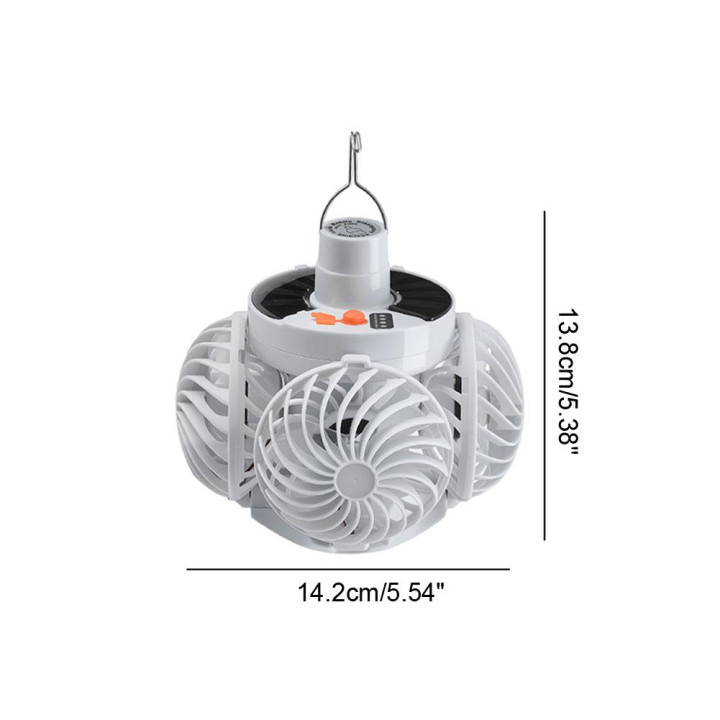 Ventilador camping solar con linterna LED USB | Prologyc.es