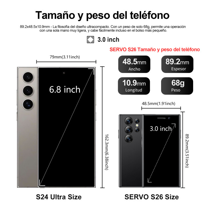 Mini smartphone SERVO Android 9 Dual SIM 3" | Prologyc.es