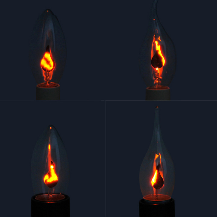Bombilla vela efecto llama E27 E14 vintage | Prologyc.es